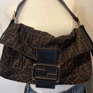 SOLD!!!  Fendi Black and Brown Monogram Shoulder Bag